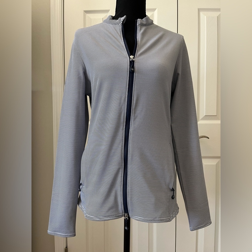 Peter Millar Navy Striped Full Zip Jacket Size S NWT ⭐️